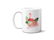 Personalised Name Flamingo Floral Coffee Tea Mug Gift 11oz Mug + Coaster