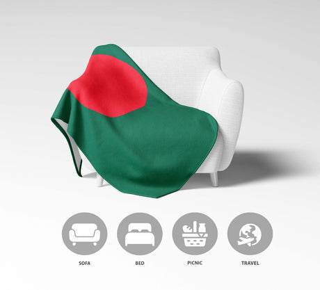 Bangladesh Flag Fleece Blanket Home Decor Throw Gift Cosy Custom Made Soft Warm