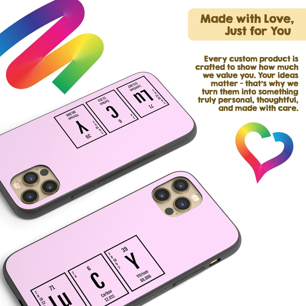 Science Chemistry Alphabet Name Personalised Custom - Printed iPhone Black Case