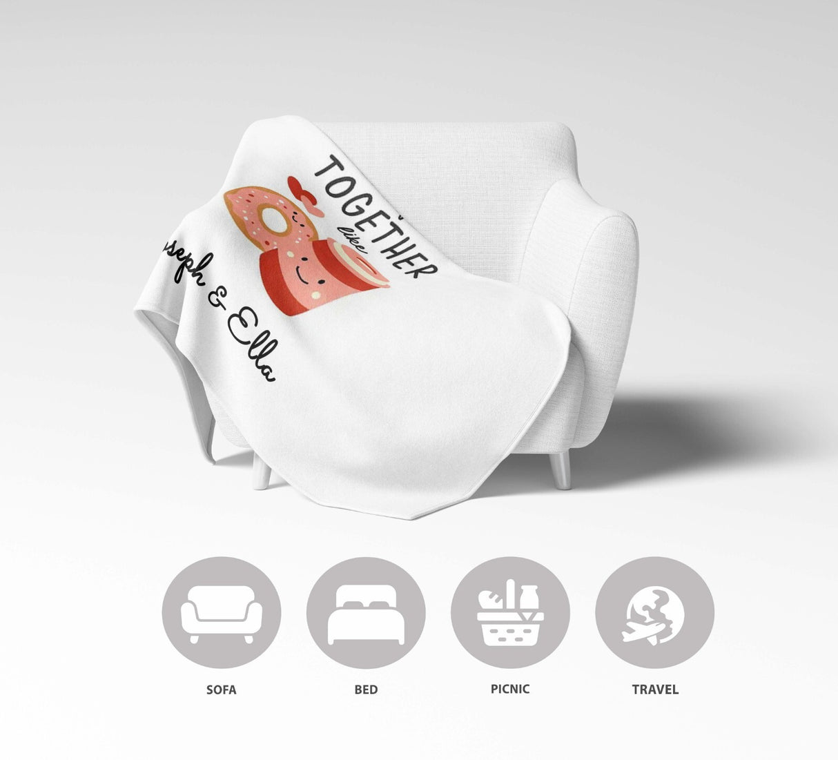 We Go Together Coffee + Donuts Valentines Anniversary Fleece Mink Blanket Gift