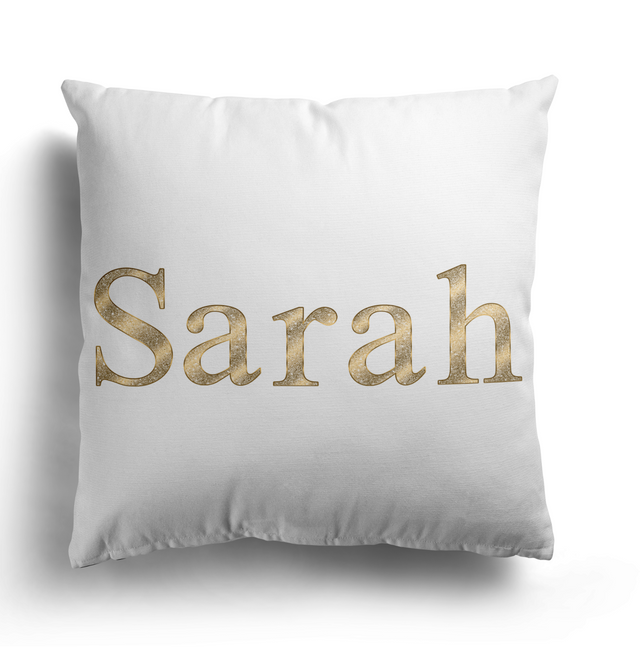 Personalised Name Vector Golden Alphabet Soft Square Filled Cushion Throw Decor