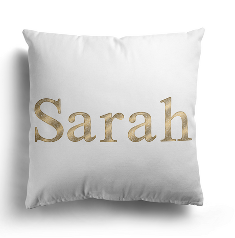 Personalised Name Vector Golden Alphabet Soft Square Filled Cushion Throw Decor