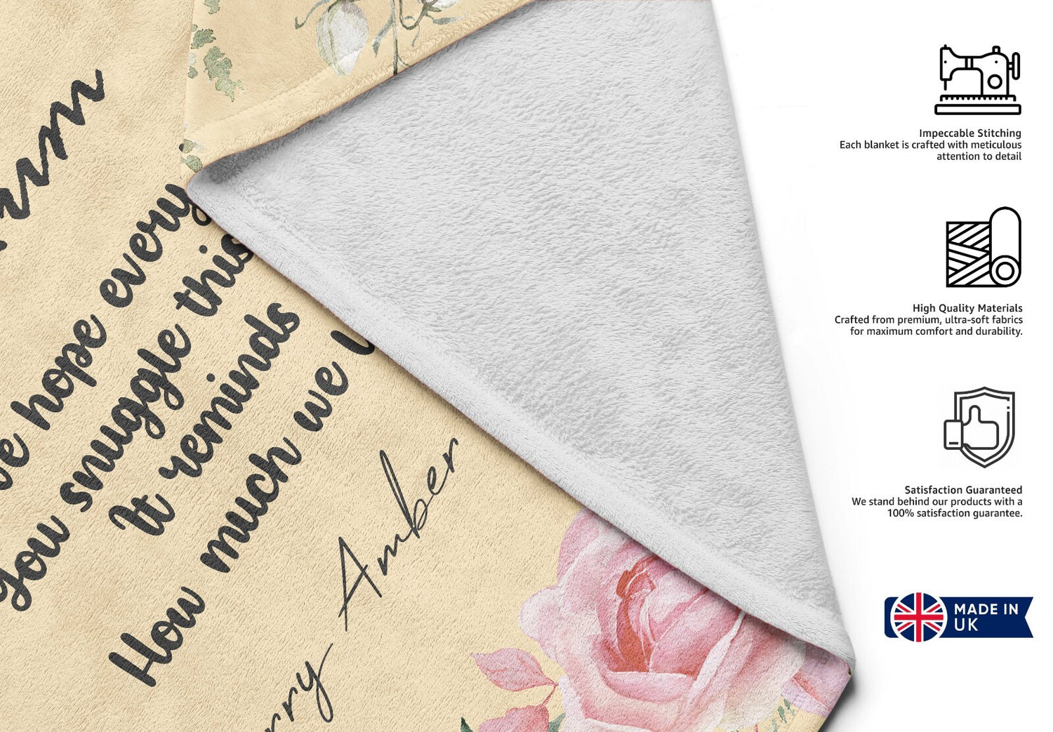 Mum We Hope Every Time Mother's Day Warm Fleece Memory Blanket Throw Decoration