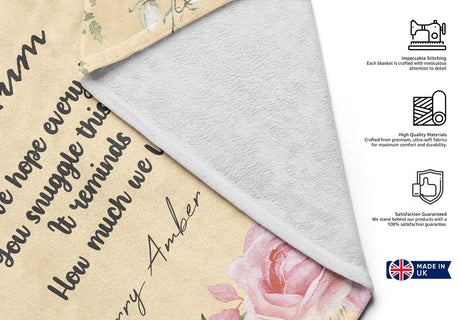 Mum We Hope Every Time Mother's Day Warm Fleece Memory Blanket Throw Decoration