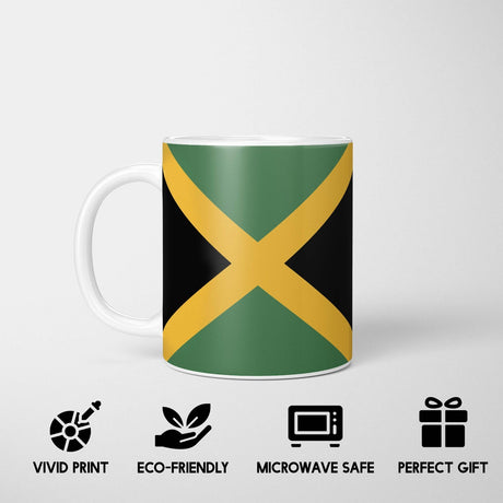 Jamaica Flag Jamaican Custom Printed Coffee Tea Mug Cup Set Coaster Gift Him Her