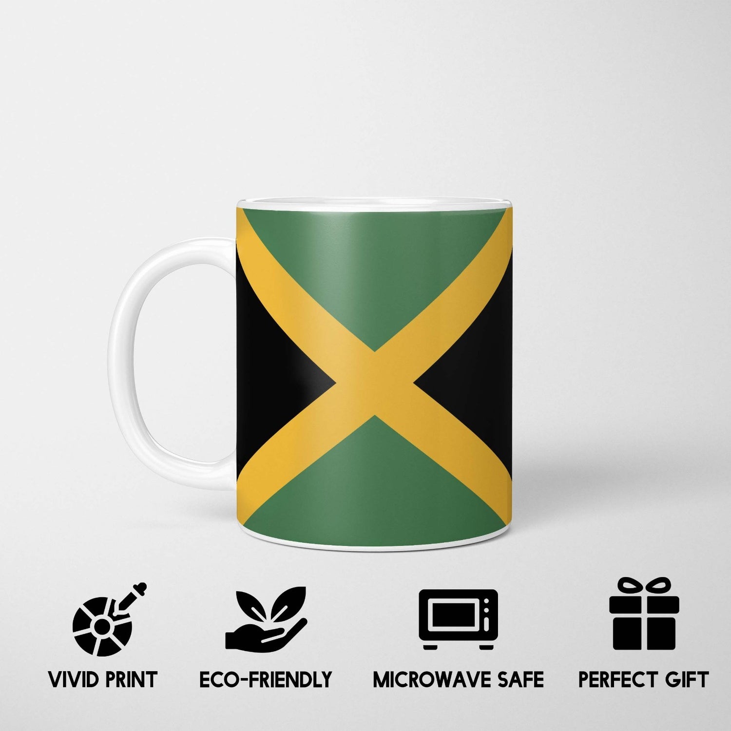 Jamaica Flag Jamaican Custom Printed Coffee Tea Mug Cup Set Coaster Gift Him Her