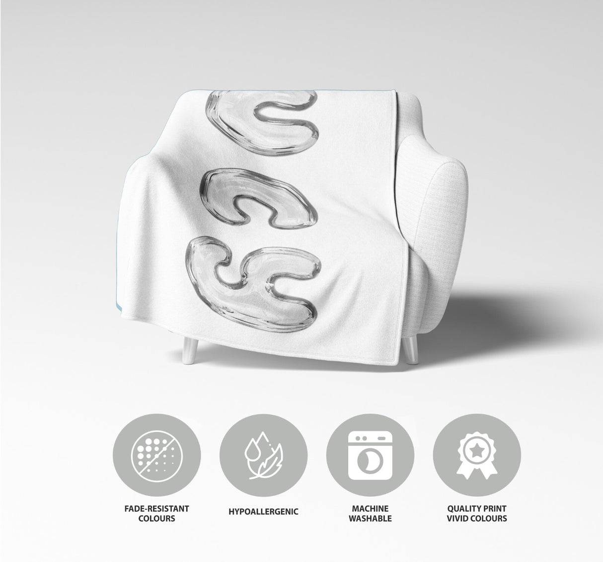 Personalised 3D Bubble Name Text Font Novelty Soft Fleece Mink Blanket Gift De