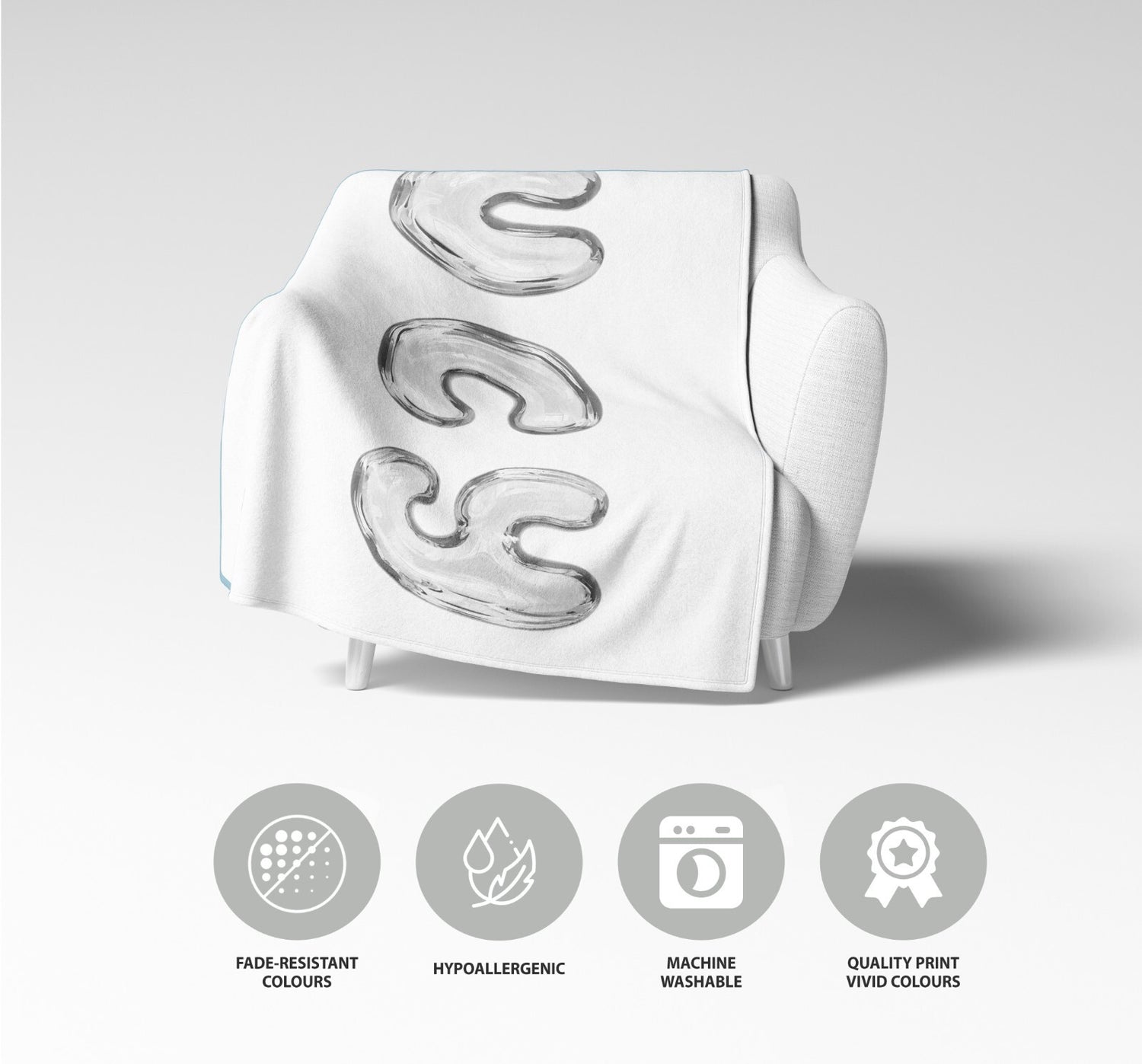 Personalised 3D Bubble Name Text Font Novelty Soft Fleece Mink Blanket Gift De