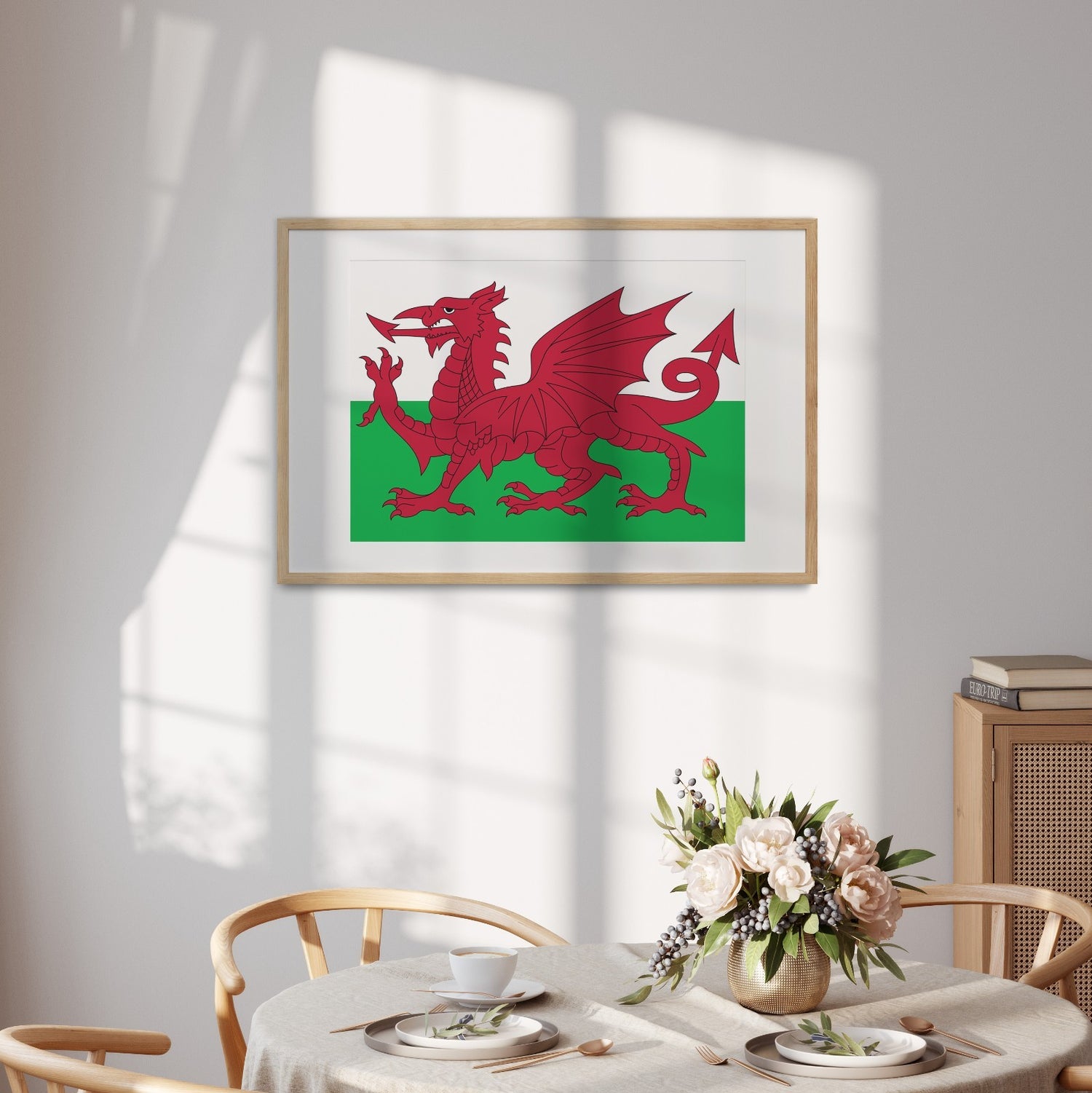 Welsh Dragon Flag Custom Wall Art Poster Wales Print Decor & Perfect Gift