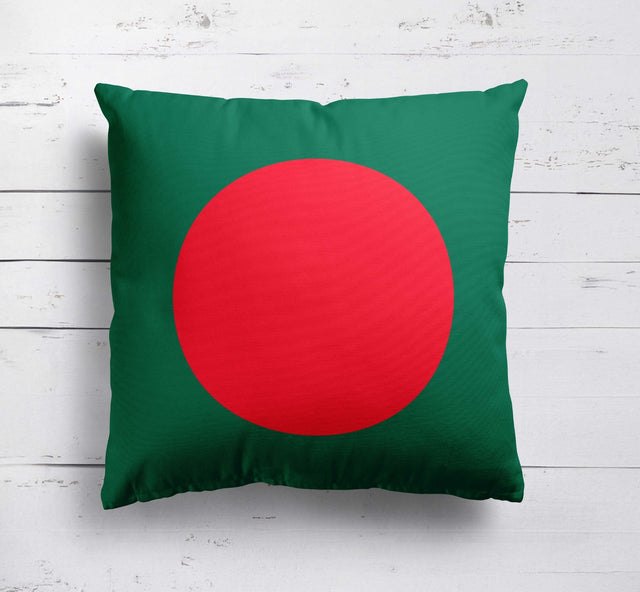Bangladesh Flag Design Filled Square Cushion Decorative Throw Gift Soft Any Size