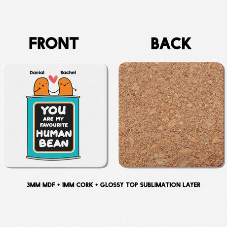 Personalised You Are My Favourite Human Bean Names Mug & Coaster Gift Him/Her