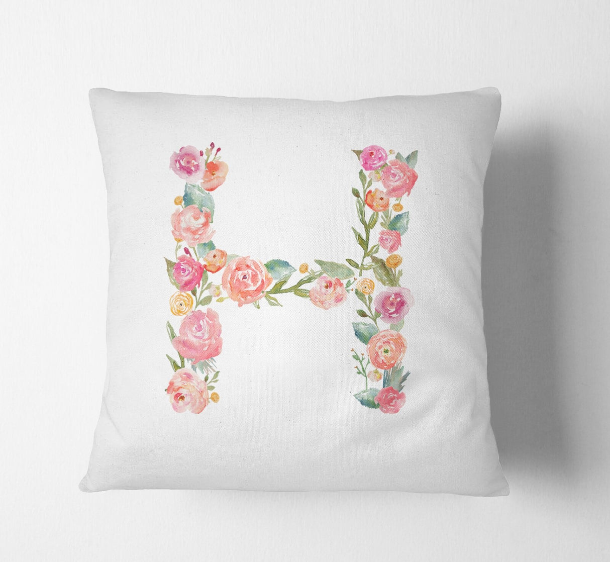 Personalised Alphabet Floral Name Initial Letter Cushion Pillow Case Insert Fill