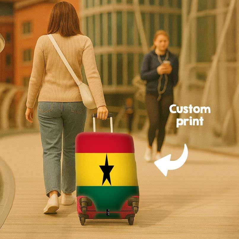 Ghana Flag Ghanaian Suitcase Cover Travel Gift Stretch Luggage Protector Custom