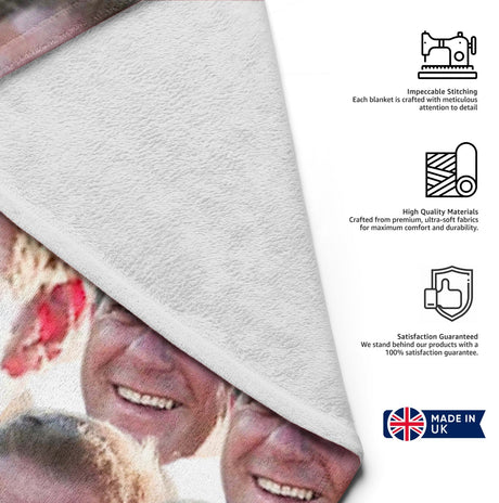 Funny Personalised Custom Photo Upload Collage Soft Warm Fleece Blanket Decor