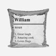 Personalise Your Name Meaning Definition Sequin Magic Cushion Cover + Pillow