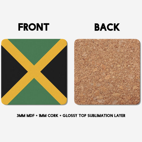 Jamaica Flag Jamaican Custom Printed Coffee Tea Mug Cup Set Coaster Gift Him Her