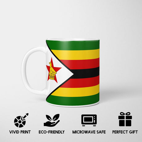 Zimbabwe Flag Patriotic Coffee Tea Mug Cup Set Coaster Home Gift Him Her Custom