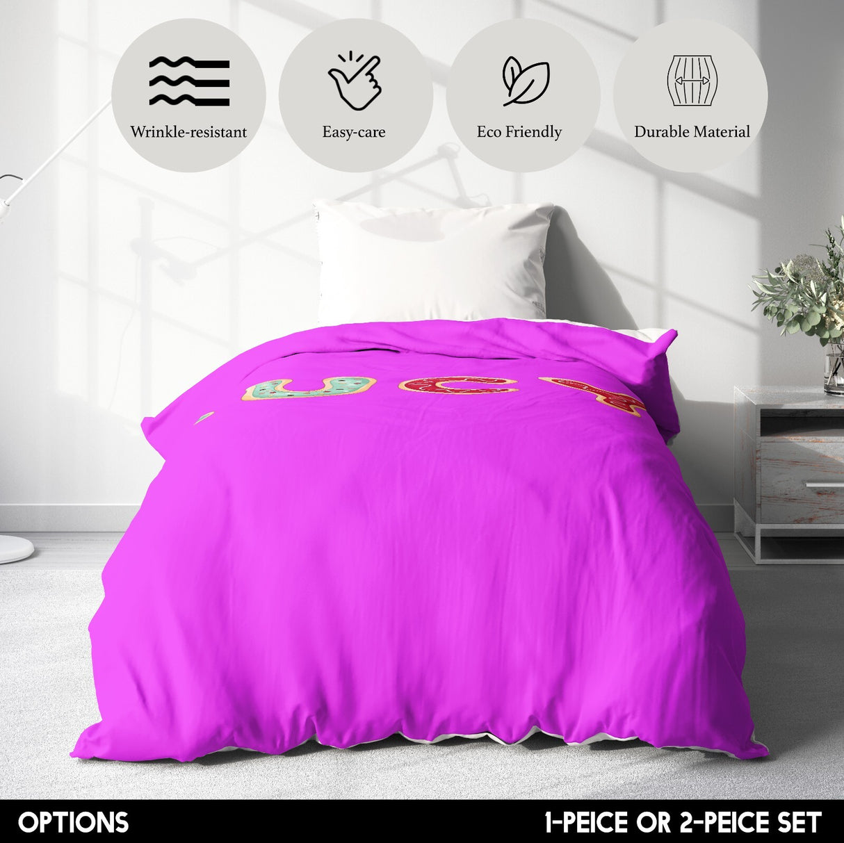 Personalised Any Name Cookie Alphabet Soft Single Size Novelty Bed Duvet Cover