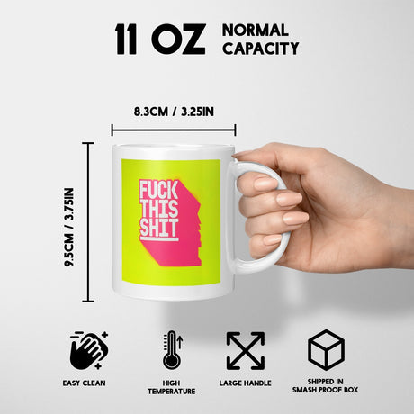 F*ck This Sh*t Rude Cheeky Funny Gift Coffee Tea Mug + Coaster Option Him Her