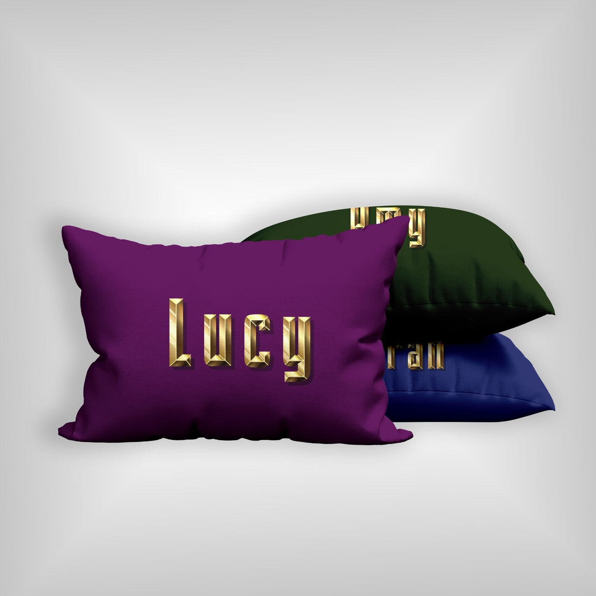 Personalised Name Gold Brick Letters Customised Printed Soft Pillowcase Pillow