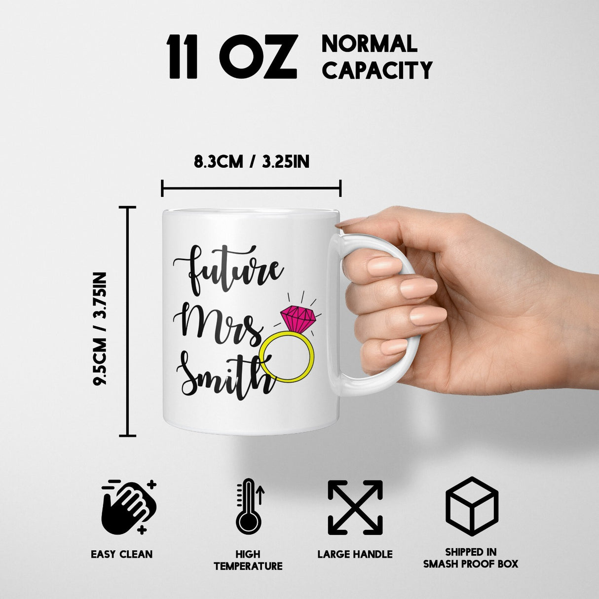 Future Mrs Fiancé Wife To Be Romantic Tea Coffee Mug Set Wedding Gift For Her