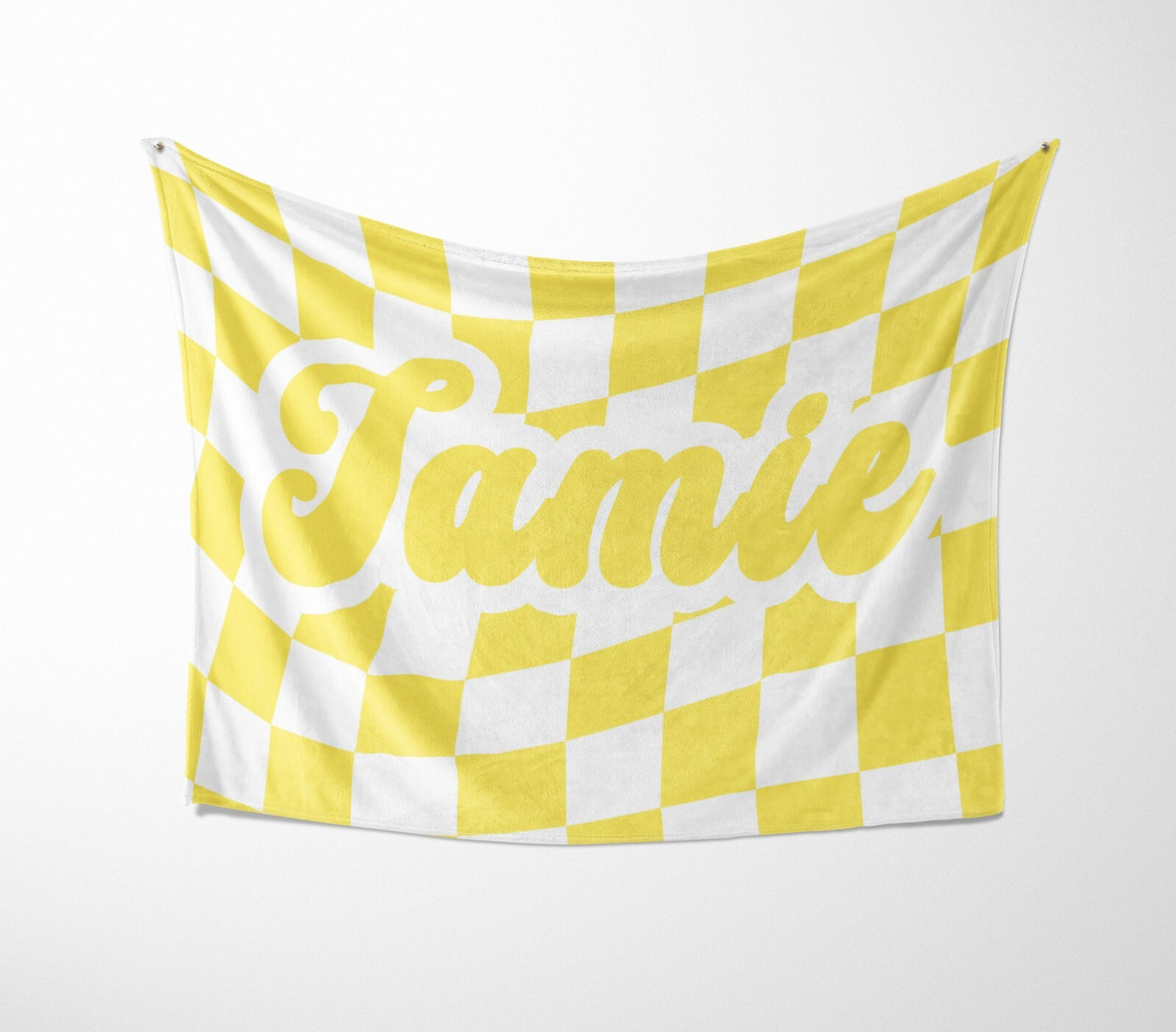 Personalised Custom Name Colour Retro Vans Check Soft Warm Fleece Blanket Decor