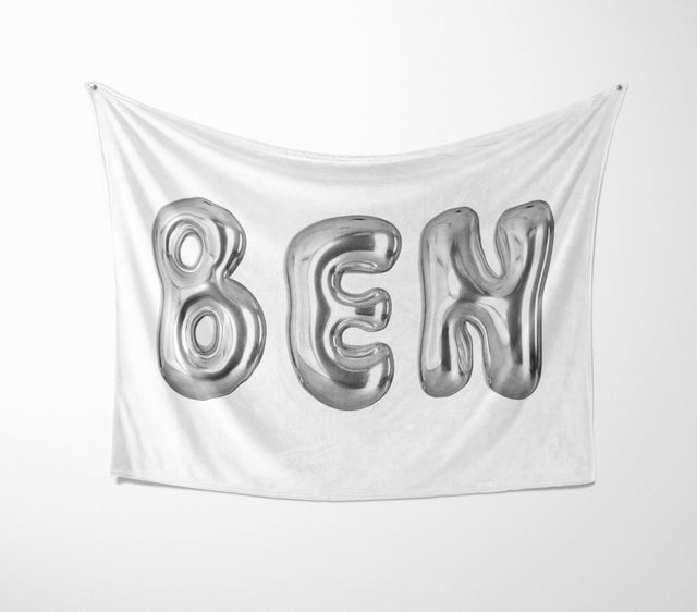 Personalised 3D Bubble Name Text Font Novelty Soft Fleece Mink Blanket Gift De