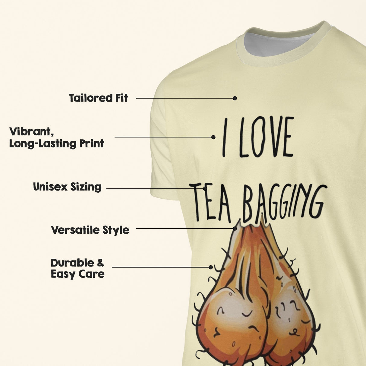 Personalised I Love Teabagging Printed T-Shirt Custom Colour Funny Unisex Tee