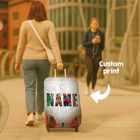 Superhero Design Gift Custom Name Luggage Cover Personalise Suitcase Protector