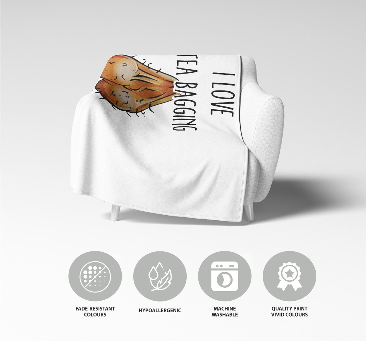 I Love TeaBagging Funny Naught Rude Custom Colour Fleece Mink Blanket Throw Gift