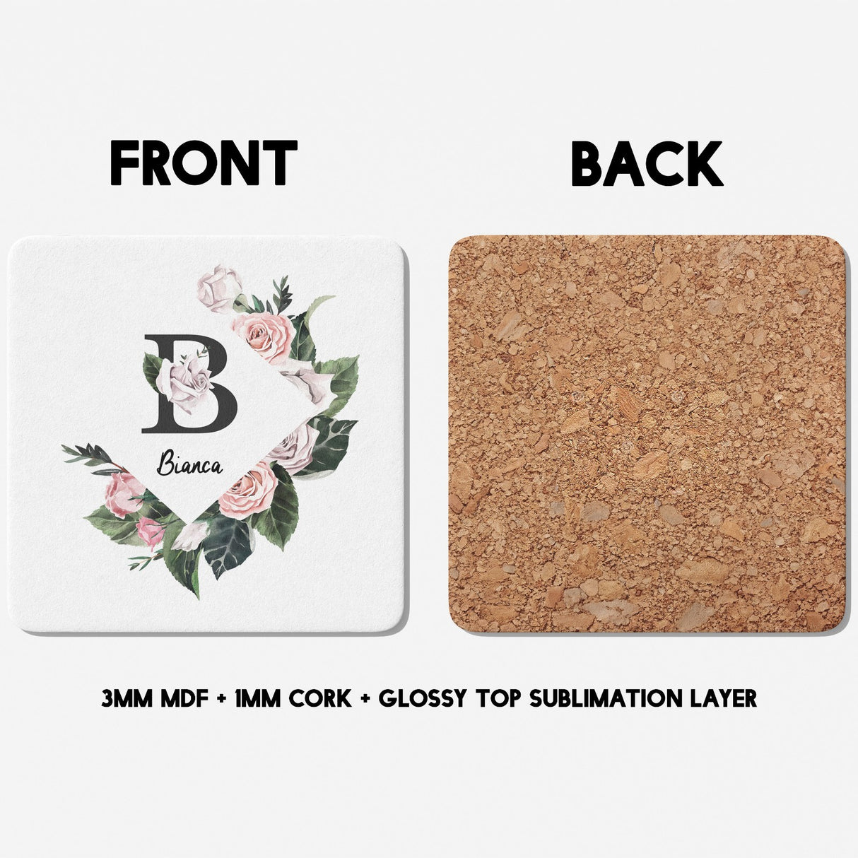 Personalised Name Botanical Floral Initial Letters Tea Coffee Mug Gift Him Her