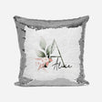 Personalised Gentle Botanical Blush Sequin Magic Cushion Cover + Pillow Kids