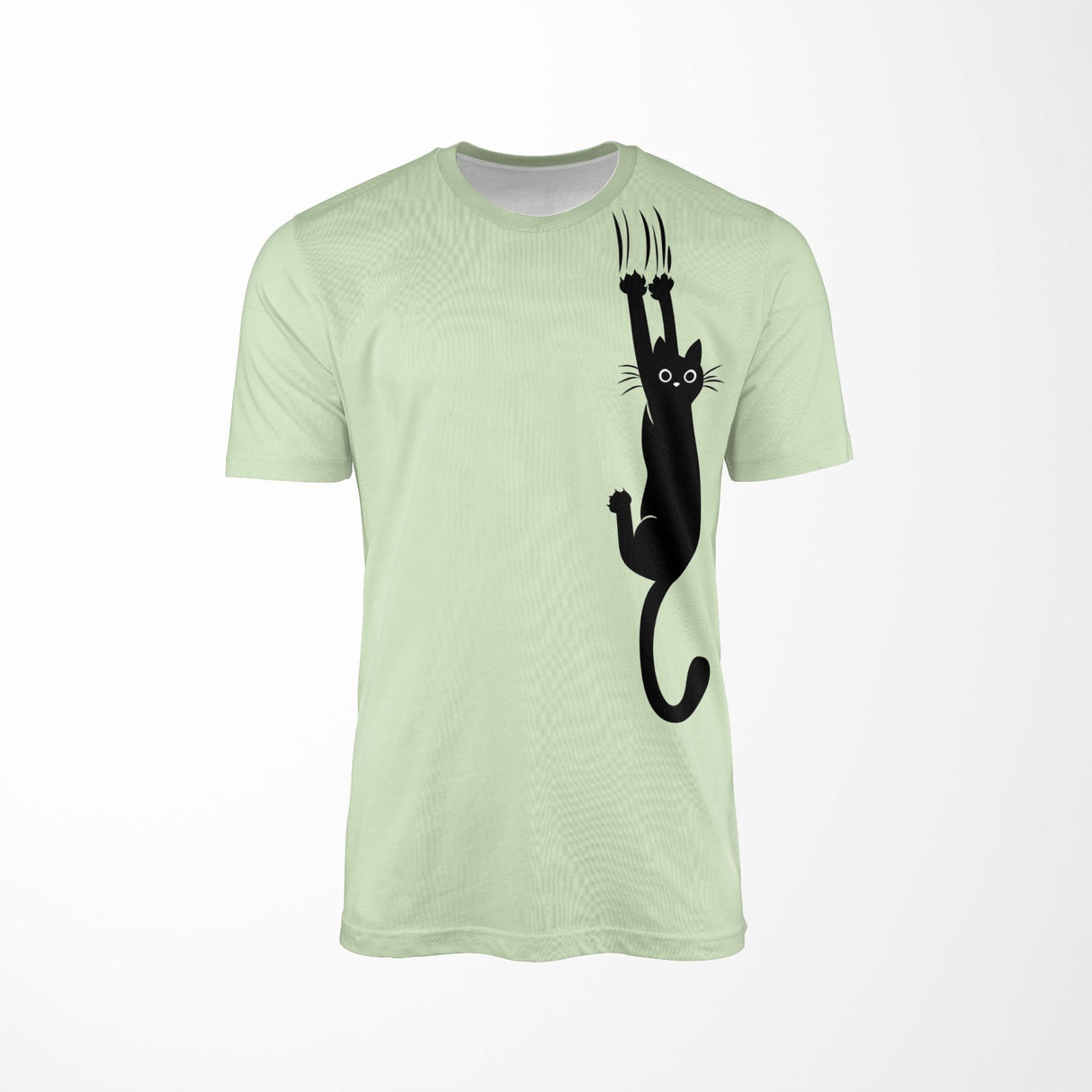 Personalised Black Cat Slipping Design Printed T-Shirt Unisex Choose Colour