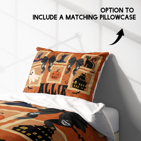 Halloween Spooky Personalised Single Bed Duvet Cover Pillowcase Set Custom Gift