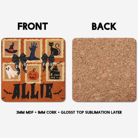 Halloween Spooky Personalised Name Coffee Tea Mug Cup Coaster Gift Set Him Her