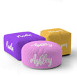 Personalised Custom Name Colour Script Font Ottoman Filled Pouffe Washable Cover