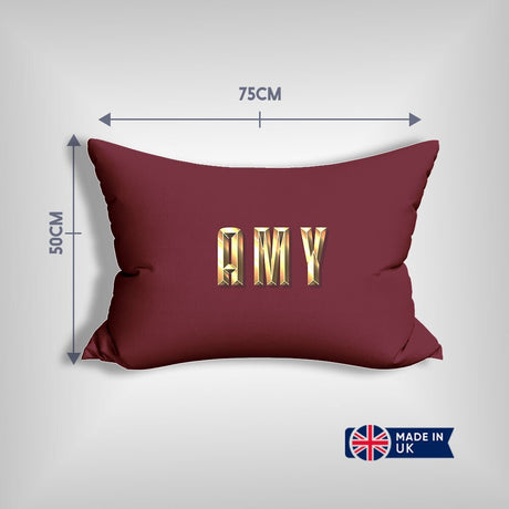 Personalised Name Gold Brick Letters Customised Printed Soft Pillowcase Pillow