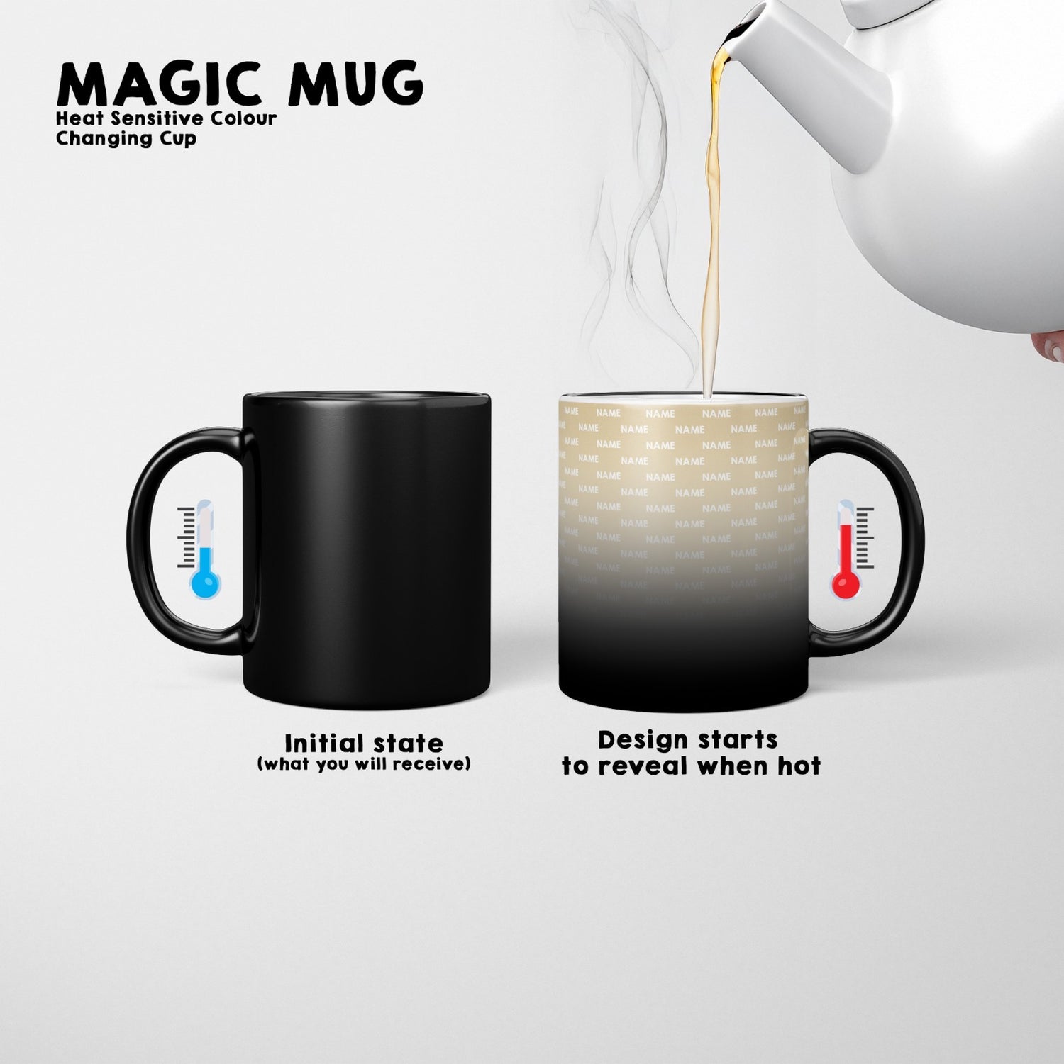 Personalised Custom Name Heat Sensitive Magic Colour Changing Mug Novelty Cup