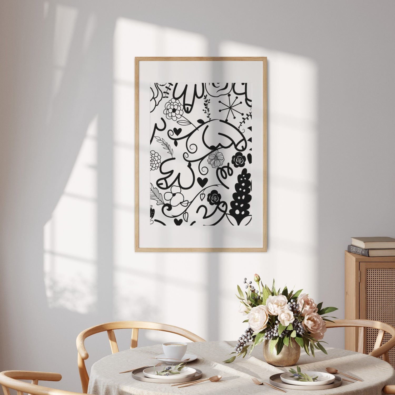 Personalised Floral Willy Pattern Rude Custom Wall Art Poster Quality Print