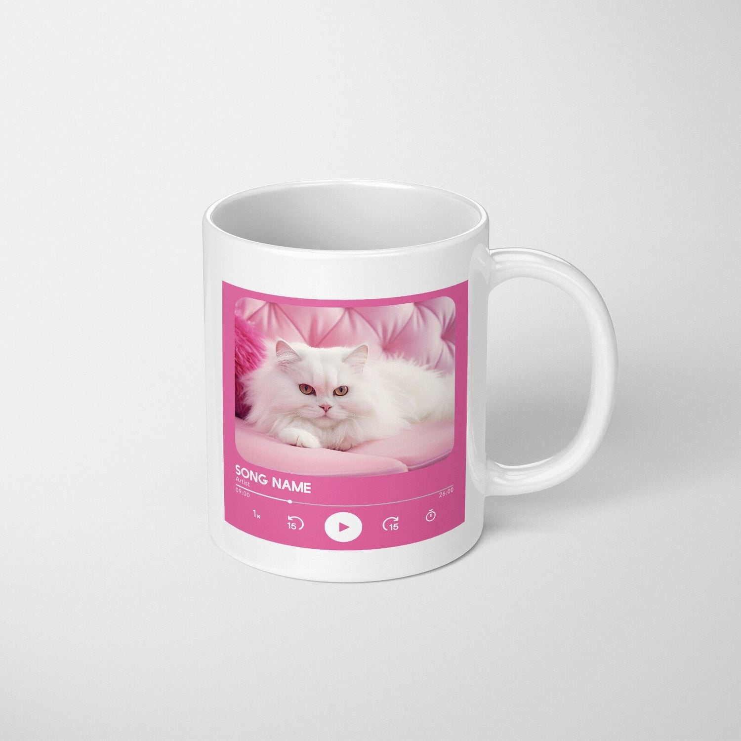 Personalised Music Player Custom Song Image Gift Coffee Tea Mug + Coaster Option