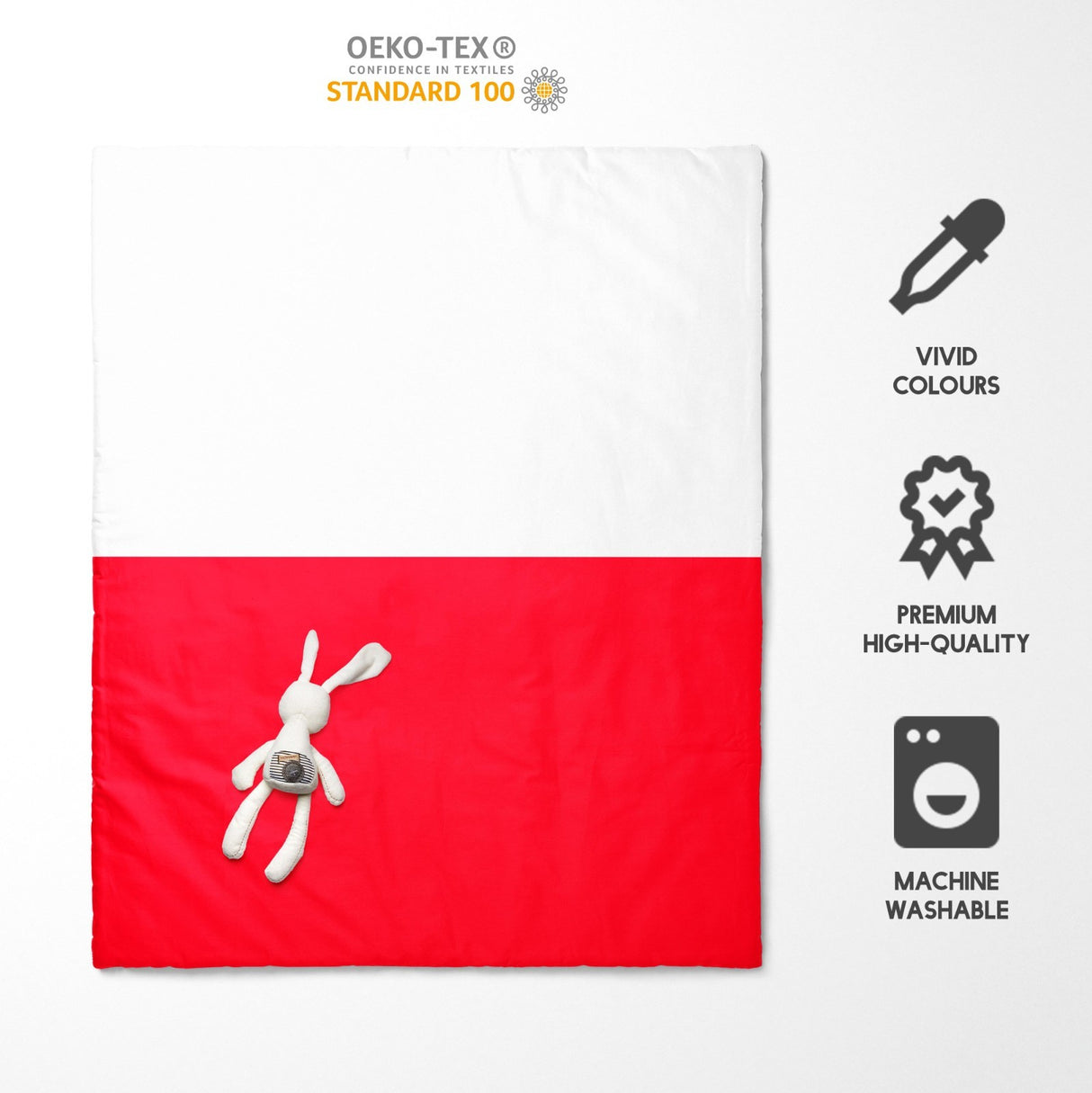 Poland Flag Polish Cot Bed Duvet Cover Toddler Pillowcase Design Gift Custom