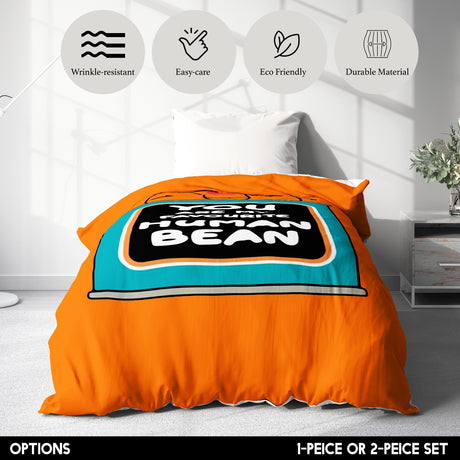 Personalised My Favourite Human Bean Name Single Bed Duvet Cover Set Pillowcase