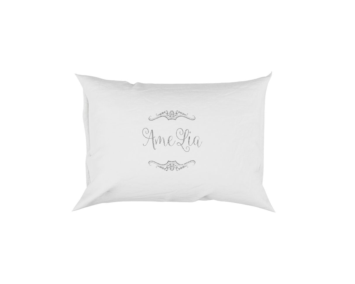 Personalised Name Scroll Border Soft Pillowcase Pillow Case Cover