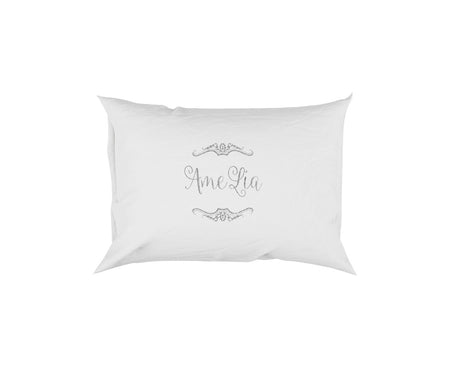 Personalised Name Scroll Border Soft Pillowcase Pillow Case Cover