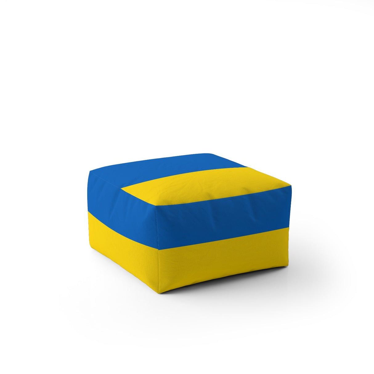 Ukraine Flag Patriotic Ottoman Filled Pouffe Footrest Washable Cover Custom Gift