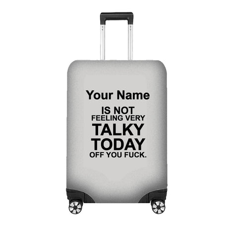 Not Very Talky Rude Funny Custom Name Luggage Cover Personalise Suitcase Protect