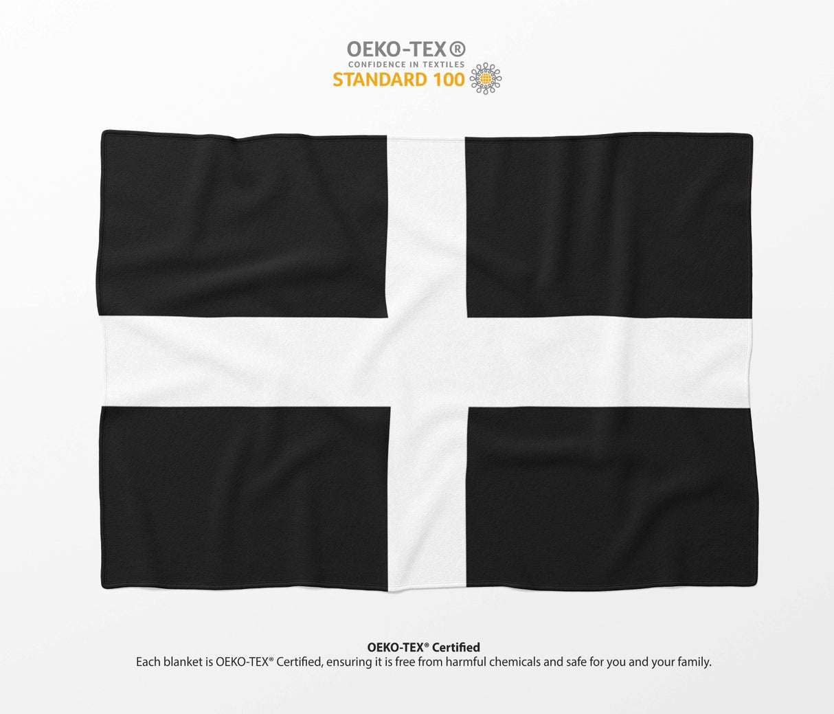 Cornish Flag Cornwall Fleece Blanket Home Decor Throw Gift Custom Made Soft Warm