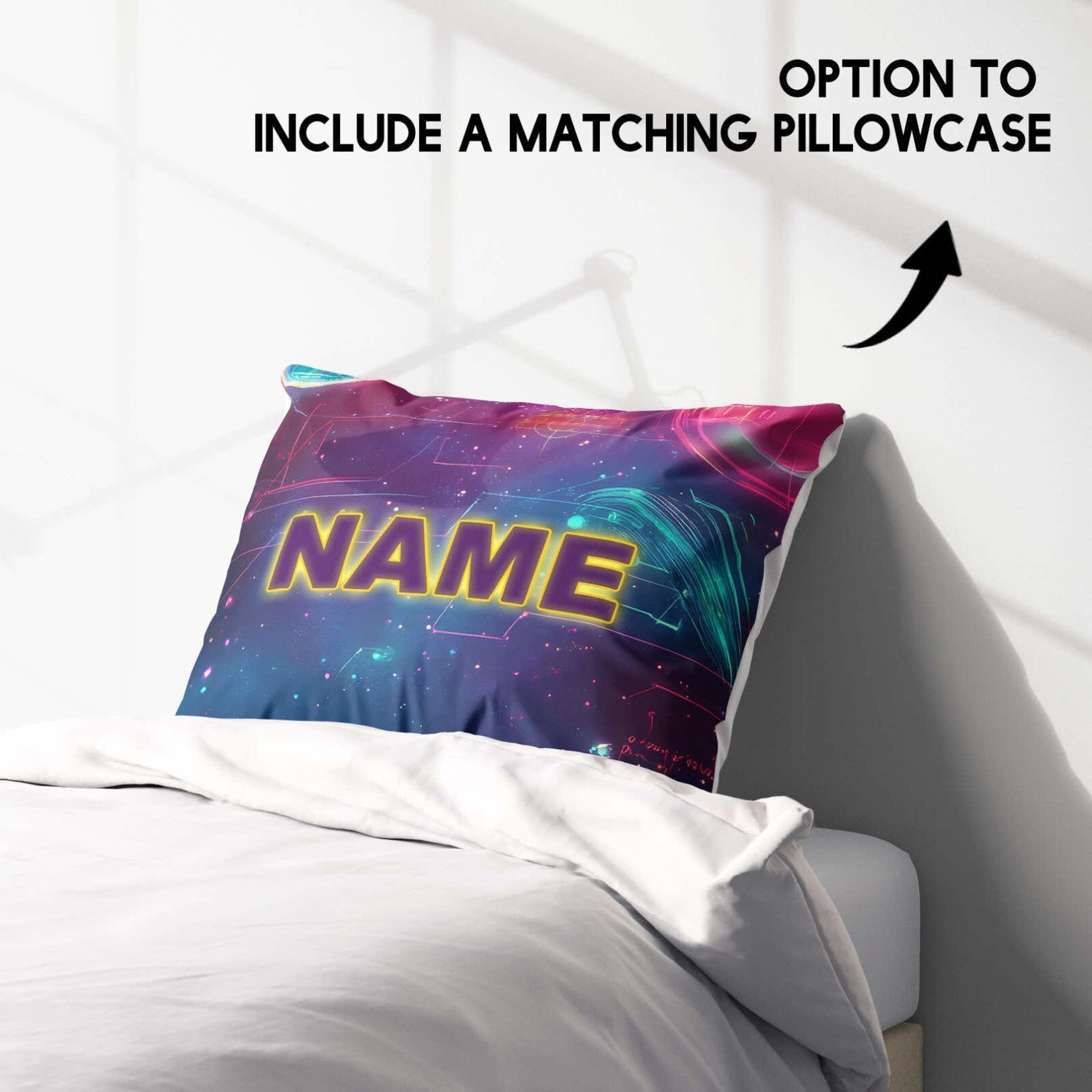 Personalised Name Gamer Gaming Controller Single Bed Duvet Cover + Pillowcase