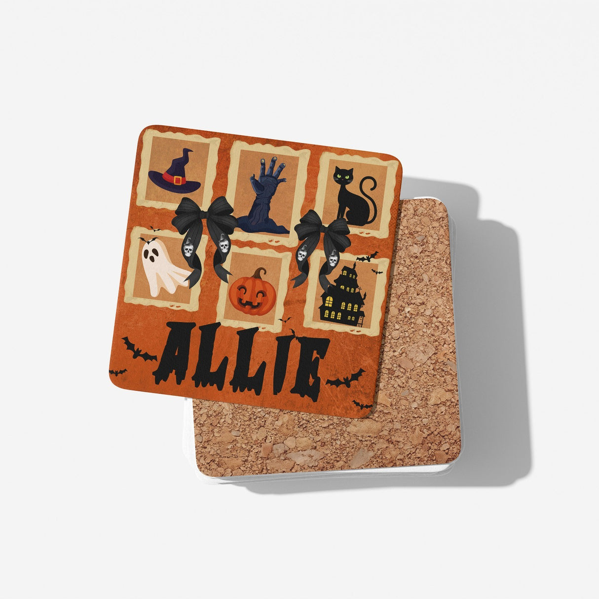 Halloween Spooky Personalised Name Coffee Tea Mug Cup Coaster Gift Set Him Her