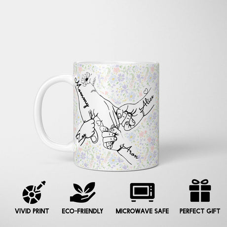 Personalised Mother's Day Custom Name Floral Coffee Tea Mug Coaster Gift Him Her